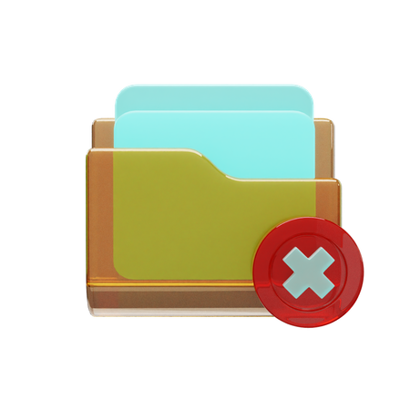 Delete Folder  3D Icon