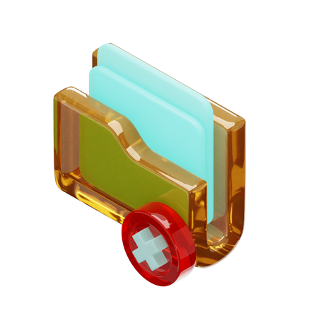 Delete Folder  3D Icon