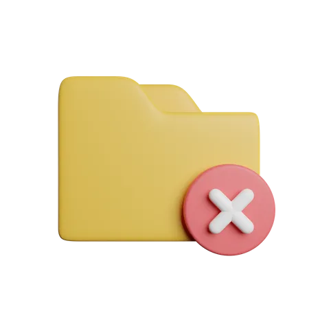 Delete Folder File 3D Icon