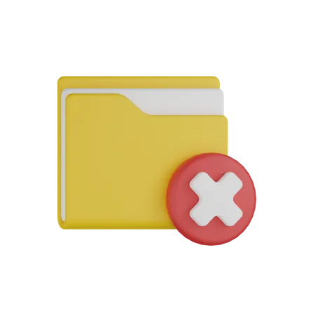 Forbidden Delete Folder 3D Icon