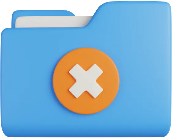 Delete Folder  3D Icon