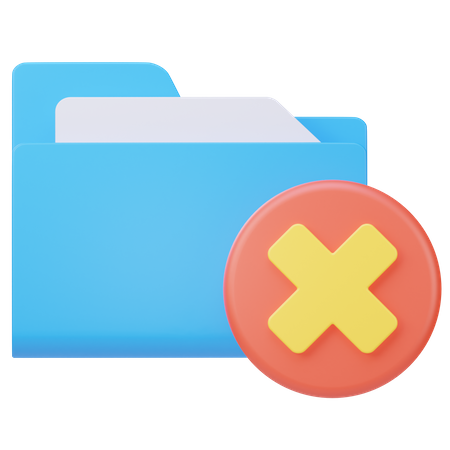 Delete folder  3D Icon