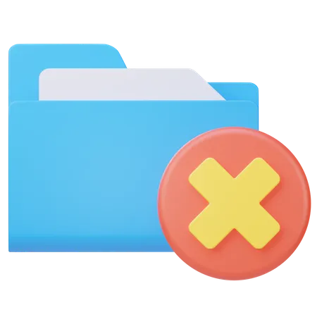 Delete Folder 3 D Illustration 3D Icon