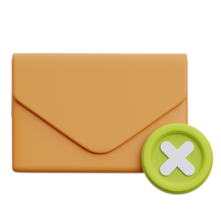 Delete Mail  3D Icon