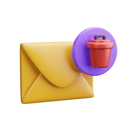 Delete Mail  3D Icon