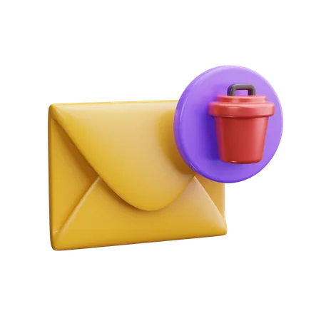 Delete Mail  3D Icon