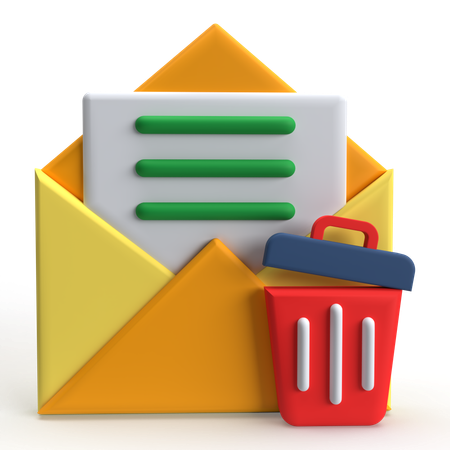 Delete Mail  3D Icon