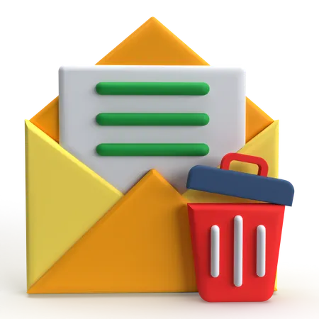 Delete Mail  3D Icon