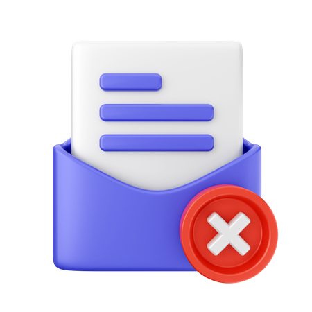 Delete Mail  3D Icon