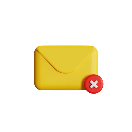 Delete Mail  3D Icon