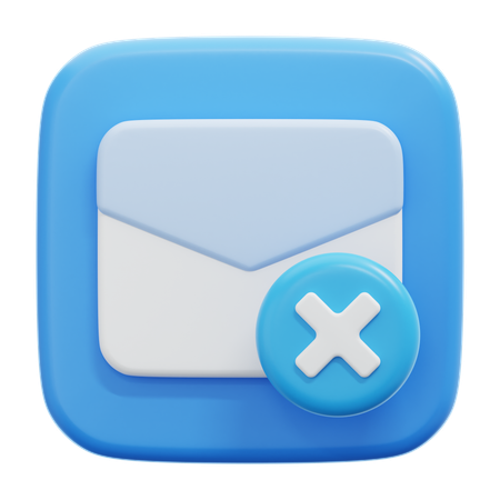 Delete Mail  3D Icon