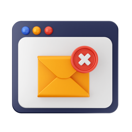 Delete Mail Message  3D Icon