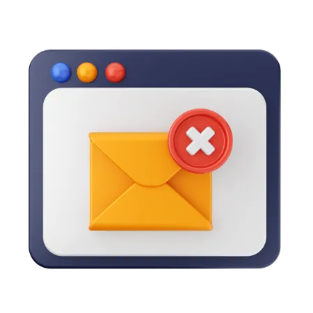 Delete Mail Message  3D Icon