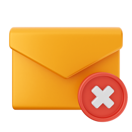 Delete Mail Message  3D Icon