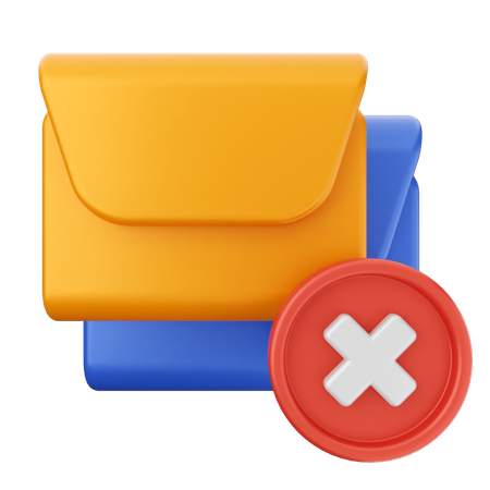 Delete Mail Message  3D Icon