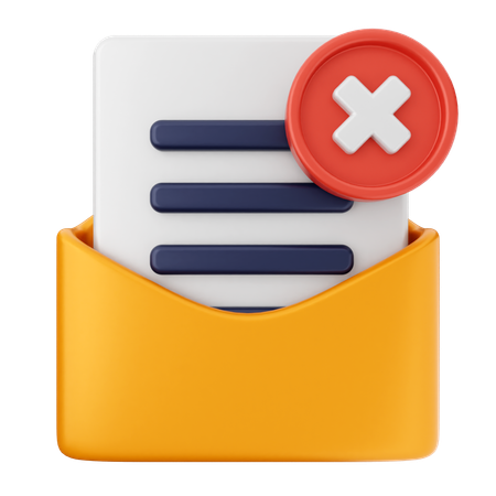 Delete Mail Message  3D Icon