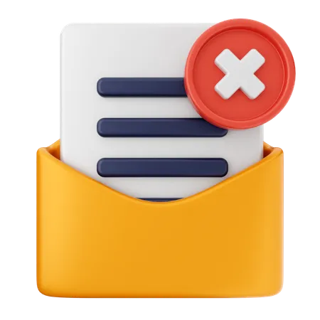 Delete Mail Message  3D Icon