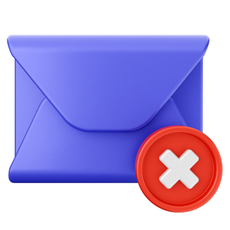 Delete Mail Message  3D Icon