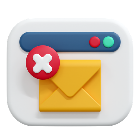 Delete Mail Message  3D Icon