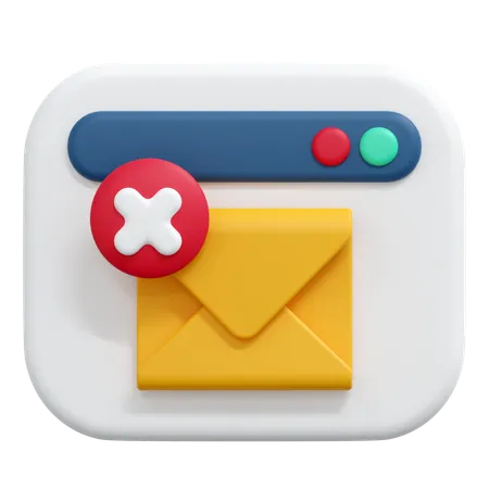 Delete Mail Message  3D Icon