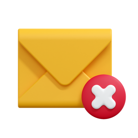 Delete Mail Message  3D Icon