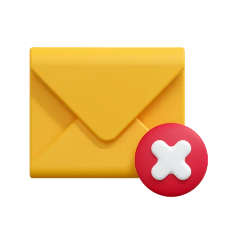 Delete Mail Message  3D Icon