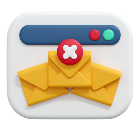 Delete mail message  3D Icon