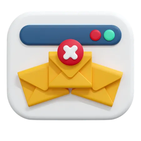 Delete mail message  3D Icon