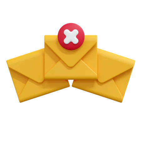 Delete mail message  3D Icon