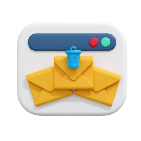 Delete mail message  3D Icon