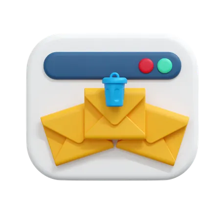 Delete mail message  3D Icon