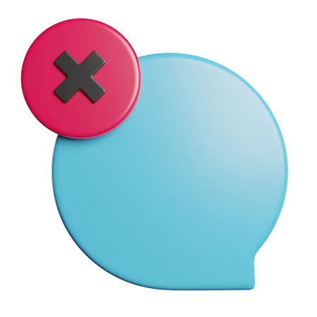 Chat Bubble Delete 3D Icon