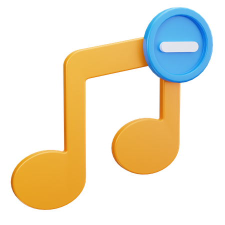 Delete Music  3D Icon
