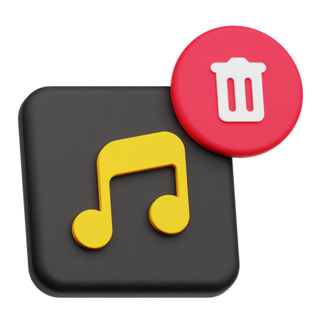 Delete Music  3D Icon