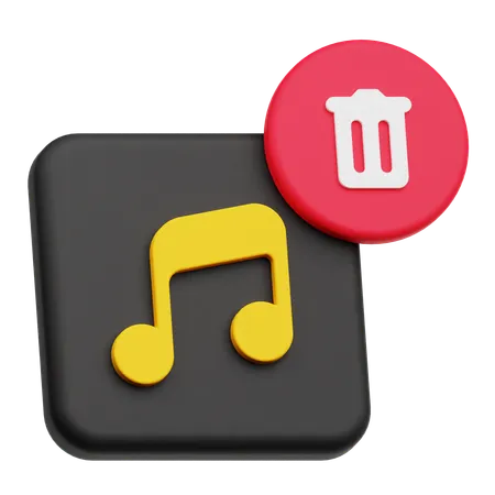 Delete Music  3D Icon