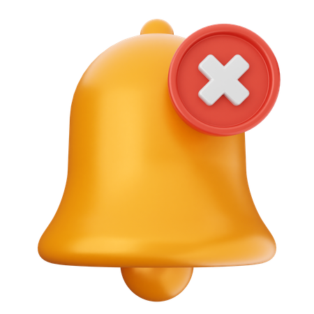 Delete Notification Bell  3D Icon