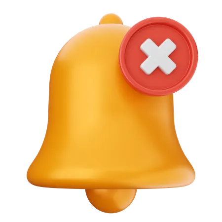 Delete Notification Bell  3D Icon