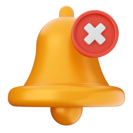 Delete Notification Bell  3D Icon