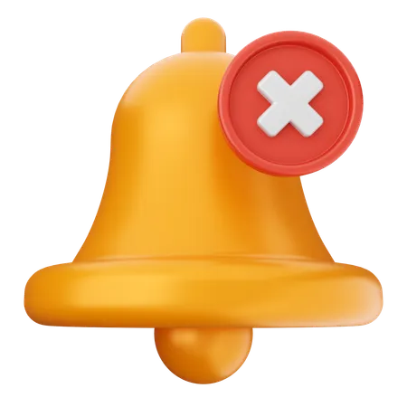 Delete Notification Bell  3D Icon