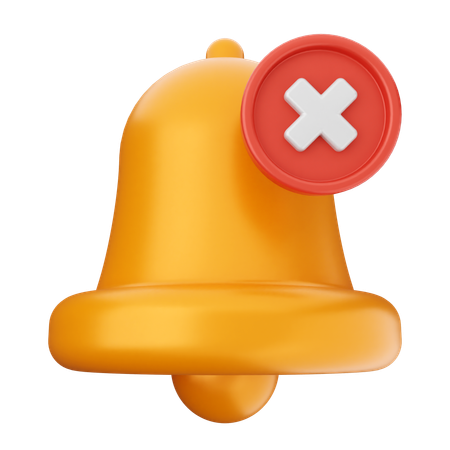 Delete Notification Bell  3D Icon