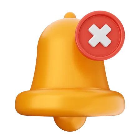 Delete Notification Bell  3D Icon