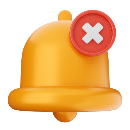 Delete Notification Bell  3D Icon