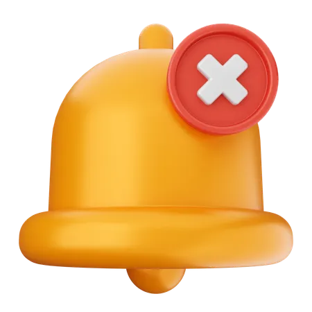 Delete Notification Bell  3D Icon