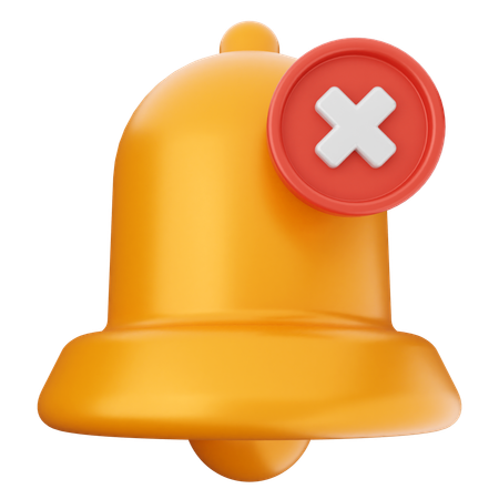 Delete Notification Bell  3D Icon