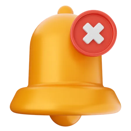 Delete Notification Bell  3D Icon