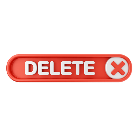 Delete Text Button  3D Icon