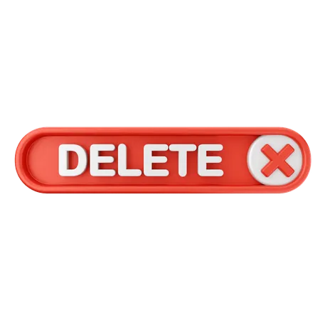 Delete Text Button  3D Icon