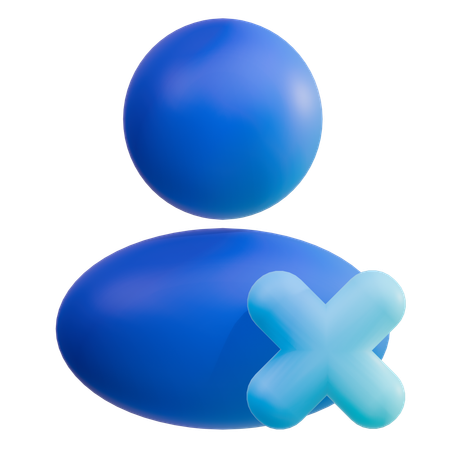 Delete User  3D Icon