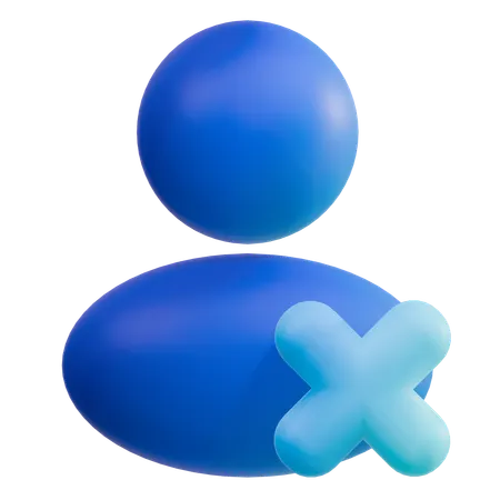 Delete User  3D Icon