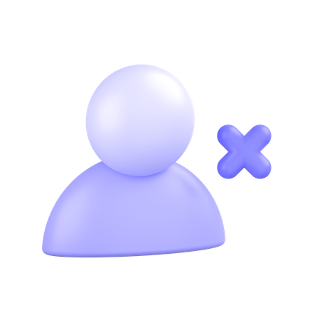 Delete User  3D Icon